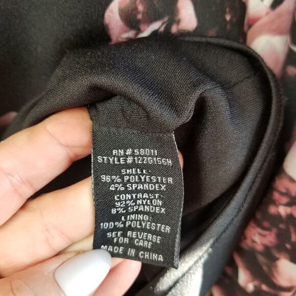 JAX Black Label Floral Dress L/S sz 12 - Picture 8 of 9